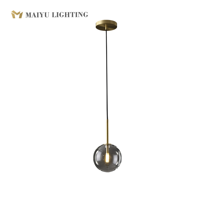 Clear glass ball single pendant lamp