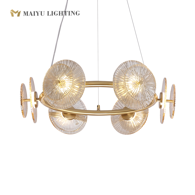 Glass shape big led chandelier